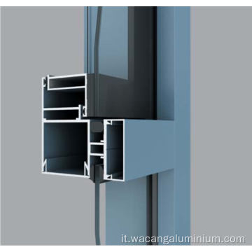 Estrusione di profili in alluminio facciata